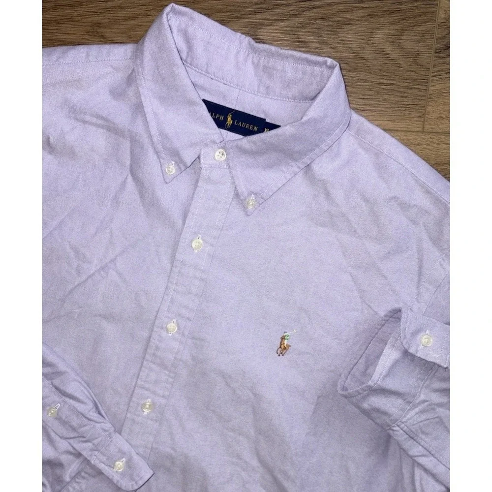 Polo Ralph Lauren Men's XL Solid Lavender Button Down Oxford Long Sleeve